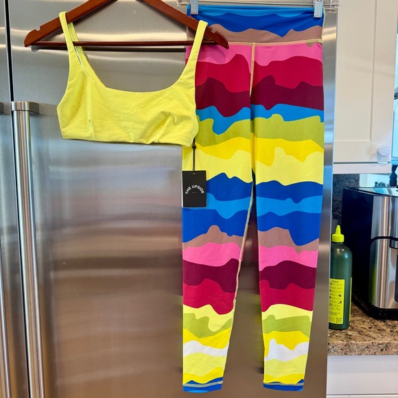 NWT The Upside SET Astro Rory Bra and Printed Leggings in Multicolor / Citrus - Picture 12 of 16